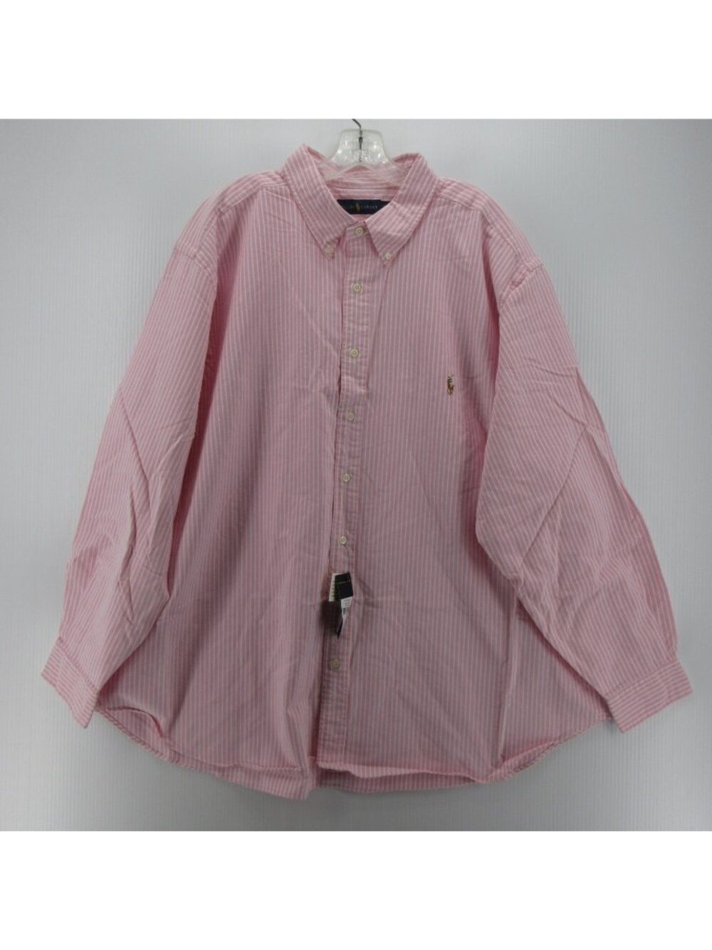 Ralph Lauren Shirt 3XB Big White Oxford Clloth OCBD Striped Flesh Pony